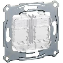 SCHNEIDER D-Life - Prise Support Double RJ45 Compatible Conn Keystone - Transp - Méca Seul (MTN4566-0080)