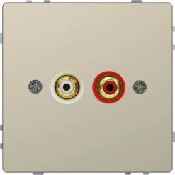 SCHNEIDER D-Life - Prise RCA Cinch - Blanc Sable - Méca + Enjoliveur (MTN4350-6033)