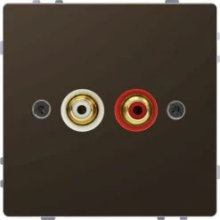 SCHNEIDER D-Life - Prise RCA Cinch - Métal Mocca - Méca + Enjoliveur (MTN4350-6052)