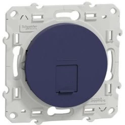 SCHNEIDER Odace, Prise RJ45 Cobalt, Grade 1 (téléphone + Informatique) Cat. 6 UTP, à Vis (S550475)