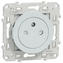 SCHNEIDER Odace - Prise De Courant 2P+T Affleurante - Blanc Recyclé- Connexion Rapide (S510052)
