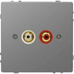 SCHNEIDER D-Life - Prise RCA Cinch - Acier - Méca + Enjoliveur (MTN4350-6036)