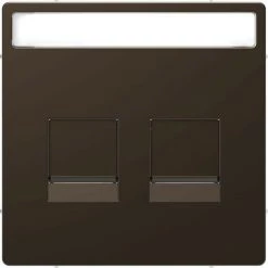 SCHNEIDER D-Life - Enjoliveur Prise Support Double RJ45 Compatible Keystone - Métal Mocca (MTN4564-6052)