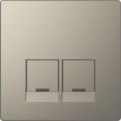 SCHNEIDER D-Life - Enjoliveur Pour Prise Double RJ45 Actassi S-One - Métal Nickel (MTN4572-6050)