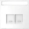 SCHNEIDER D-Life - Enjoliveur Prise Double RJ45 S-One - Porte-étiquette - Blanc Lotus (MTN4574-6035)