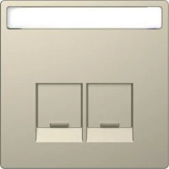 SCHNEIDER D-Life - Enjoliveur Prise Double RJ45 S-One - Porte-étiquette - Blanc Sable (MTN4574-6033)