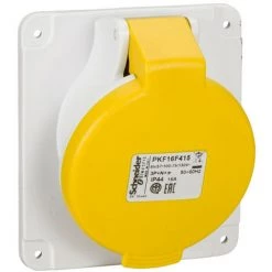 SCHNEIDER PratiKa - Socle De Prise Inclinée -16A -3P+N+T - 100-130 V CA- IP44 - à Vis (PKF16F415)