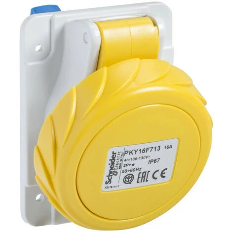 SCHNEIDER PratiKa - Socle De Prise Industrielle Coudée 32 A - 2P+T - 100-130 V CA - IP67 (PKY32F713) 3 SCHNEIDER PratiKa - Socle De Prise Industrielle Coudée 32 A - 2P+T - 100-130 V CA - IP67 (PKY32F713)