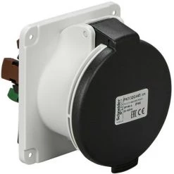 SCHNEIDER PratiKa - Socle De Prise Industrielle Droite 32 A - 3P+T - 480-500 V CA - IP44 (PKY32G444)