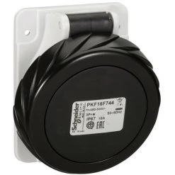 SCHNEIDER PratiKa - Socle De Prise Inclinée -16A - 3P+T - 480-500 V CA- IP67 - à Vis (PKF16F744)