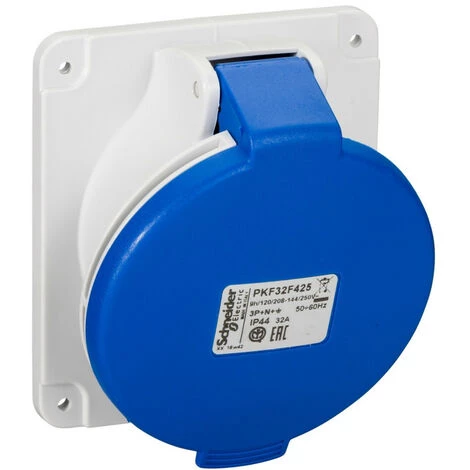 SCHNEIDER PratiKa - Socle Prise Industrielle - 32A - IP44 - 220 - 5P - Vis (PKF32F425) 3 SCHNEIDER PratiKa - Socle Prise Industrielle - 32A - IP44 - 220 - 5P - Vis (PKF32F425)