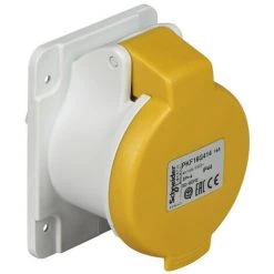 SCHNEIDER PratiKa - Socle De Prise Droite -16A - 3P+T - 100-130 V CA- IP44 - à Vis (PKF16G414)