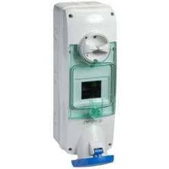 SCHNEIDER PratiKa - Socle De Prise à Vis - Saillie - 63A - 2P+T - 200-250V IP65 - Rail DIN (PKB63Q523)