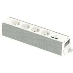 SCHNEIDER Unica System+ - Nourrice Précâblée M - 4 Prises 2P+T + USB A+C - Blanc/tissu (INS44238)