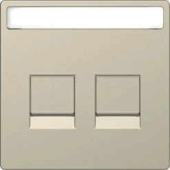 SCHNEIDER D-Life - Enjoliveur Prise Support Double RJ45 Compatible Keystone - Blanc Sable (MTN4564-6033)