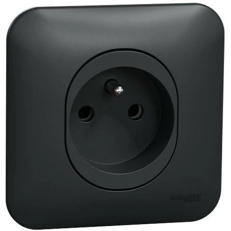 SCHNEIDER Ovalis - Prise De Courant - 2P+T - à Vis - Avec Griffes Avec Plaque -Anthracite (S465039) 3 SCHNEIDER Ovalis - Prise De Courant - 2P+T - à Vis - Avec Griffes Avec Plaque -Anthracite (S465039)