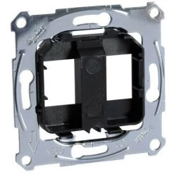 SCHNEIDER D-Life - Prise Support Double RJ45 Compatible Conn Keystone - Noir - Méca Seul (MTN4566-0003)