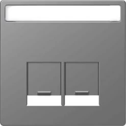 SCHNEIDER D-Life - Enjoliveur Prise Double RJ45 S-One - Porte-étiquette - Acier (MTN4574-6036)