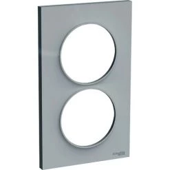 Plaque Odace Styl Gris 2 Postes Horizontaux Ou Verticaux Entraxe 57mm Schneider Electric
