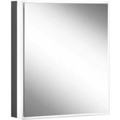 Schneider PREMIUM Line Superior LED Armoire Avec Miroir éclairé, 1 Miroir Double, Prise à Gauche, 525x73,6x16,7cm, 181.051., Exécution: Norme EU/corps Noir Mat - 181.051.02.41