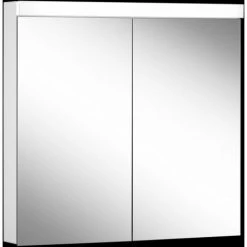 Schneider LOWLINE Plus LED Armoire De Toilette Lumineuse, 2 Portes à Double Miroir, 80x74,8x13,5cm, 172.080., Exécution: Norme UE/corps Blanc/4000K - 172.080.02.02