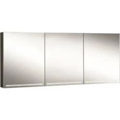 Schneider GRACELINE Armoire De Toilette Lumineuse LED, 3 Miroirs Doubles De Même Taille, 180x70x12cm, 116.580., Exécution: Norme EU/corps Noir Mat - 116.580.02.41