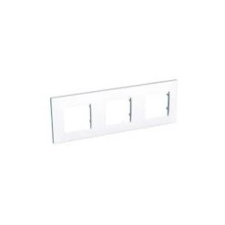 Schneider ALB44657 - Altira Plaque 3 Postes - Montage Horizontal Entraxe 71 Mm Blanc Polaire - Blanc