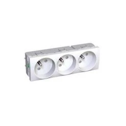 Schneider ALB45232 Altira Prise Triple 2P+T Blanc 45° NF - Blanc