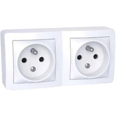 SCHNEIDER Double Prise 2PT ALREA Blanc Polaire Complet 3 SCHNEIDER Double Prise 2PT ALREA Blanc Polaire Complet – Image 2