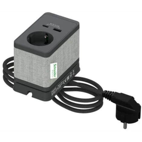 SCHNEIDER Base De Bureau S Schuko USB A Et C Anthracite Et Gris 3 SCHNEIDER Base De Bureau S Schuko USB A Et C Anthracite Et Gris