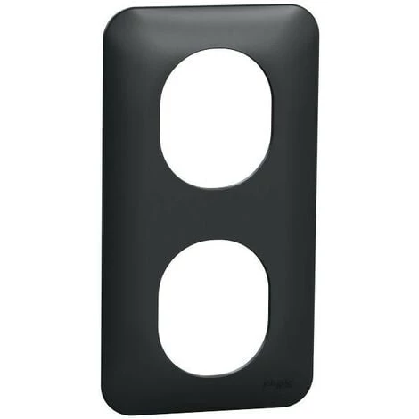 SCHNEIDER Ovalis - Plaque De Finition - 2 Postes Vertical - Entraxe 57mm -Anthracite (S460724) 3 SCHNEIDER Ovalis - Plaque De Finition - 2 Postes Vertical - Entraxe 57mm -Anthracite (S460724)