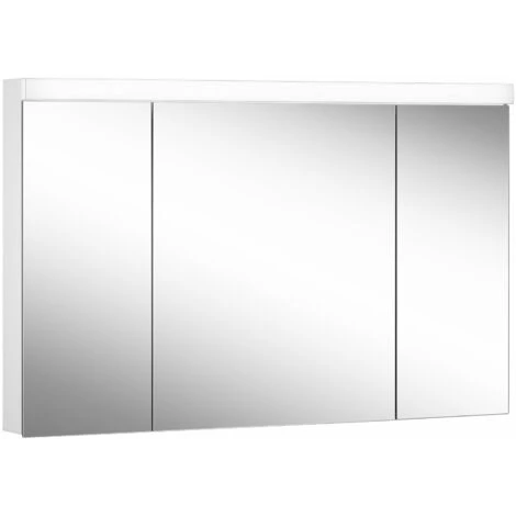 Schneider LOWLINE Basic FL Armoire De Toilette Lumineuse, 3 Portes à Double Miroir, 120x74,8x13,5cm, 171.121., Exécution: Norme CH/corps Blanc - 171.121.01.02 3 Schneider LOWLINE Basic FL Armoire De Toilette Lumineuse, 3 Portes à Double Miroir, 120x74,8x13,5cm, 171.121., Exécution: Norme CH/corps Blanc - 171.121.01.02