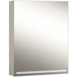 Schneider GRACELINE LED Armoire De Toilette Lumineuse, 1 Porte Butoir à Gauche, 60x70x12cm, 116.461., Exécution: Norme CH/corps Argent AnodisÃ© - 116.461.01.50