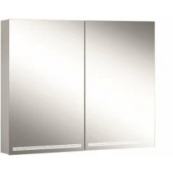 Schneider GRACELINE LED Armoire De Toilette Lumineuse, 2 Portes à Double Miroir, 90x70x12cm, 116.490., Exécution: Norme CH/corps Noir Mat - 116.490.01.41