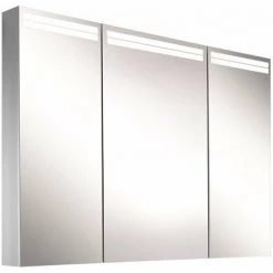 Schneider ARANGALINE LED Armoire De Toilette Lumineuse, 3 Miroirs Doubles, 100x70x12cm, 160.501.02.41, Exécution: Norme CH/corps Noir Mat - 160.501.01.41
