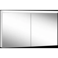 Schneider LOWLINE Basic Armoire De Toilette Lumineuse LED, 2 Portes à Double Miroir, 130x74,8x13,5cm, 171.330., Exécution: Norme CH/corps Blanc/4000K - 171.330.01.02