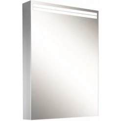 Schneider ARANGALINE Armoire De Toilette Lumineuse LED, 1 Porte, Charnières à Gauche, 50x70x12cm, 160.451.02.41, Exécution: Norme CH/corps Noir Mat - 160.451.01.41