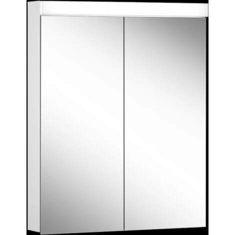 Schneider LOWLINE Basic LED Armoire De Toilette Lumineuse, 2 Portes à Double Miroir, 60x74,8x13,5cm, 171.261., Exécution: Norme CH/corps Blanc/4000K - 171.261.01.02 3 Schneider LOWLINE Basic LED Armoire De Toilette Lumineuse, 2 Portes à Double Miroir, 60x74,8x13,5cm, 171.261., Exécution: Norme CH/corps Blanc/4000K - 171.261.01.02