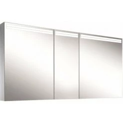 Schneider ARANGALINE Armoire De Toilette Lumineuse LED, 3 Portes Miroir Double, 150x70x12cm, 160.550.02.41, Exécution: Norme CH/corps Noir Mat - 160.550.01.41