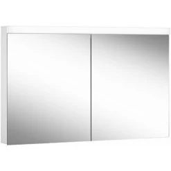 Schneider LOWLINE Basic Armoire De Toilette Lumineuse LED, 3 Portes à Double Miroir, 120x74,8x13,5cm, 171.320., Exécution: Norme UE/corps Blanc/3000K - 171.320.02.0201