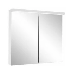 Schneider ADVANCED Line Ultimate Armoire De Toilette Lumineuse LED, 1 Porte Butoir Réversible, Prise à Gauche, 59,5x72,6x17,8cm, 188.063., Exécution: Norme CH/corps Argent AnodisÃ© - 188.063.01.50