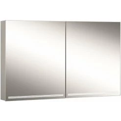 Schneider GRACELINE LED Armoire De Toilette Lumineuse, 2 Portes à Double Miroir, 120x70x12cm, 116.520., Exécution: Norme CH/corps Noir Mat - 116.520.01.41