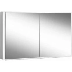 Schneider PREMIUM Line Superior Armoire De Toilette Lumineuse LED, 2 Portes à Double Miroir, 1325x73,6x16,7cm, 181.130., Exécution: Norme CH/corps Noir Mat - 181.130.01.41