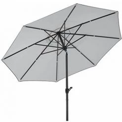 Schneider - Parasol Adria De 300 Cm De Diamètre, Gris Argenté.