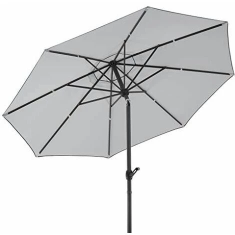 Schneider - Parasol Adria De 300 Cm De Diamètre, Gris Argenté. 3 Schneider - Parasol Adria De 300 Cm De Diamètre, Gris Argenté.