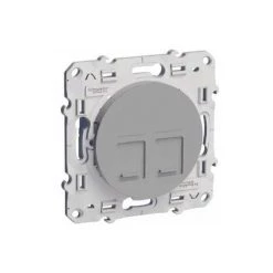 Prise Doubles RJ45 Multimedia Grade 3 Alu Schneider Electric Odace
