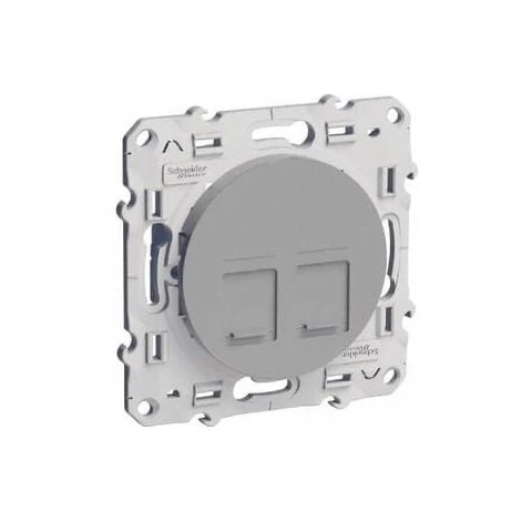 Prise Doubles RJ45 Multimedia Grade 3 Alu Schneider Electric Odace 3 Prise Doubles RJ45 Multimedia Grade 3 Alu Schneider Electric Odace