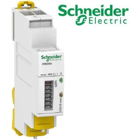 Acti9 IEM - Compteur D'energie Modulaire Monophasé - 230V - 40A - MID, Schneider Réf A9MEM2000 3 Acti9 IEM - Compteur D'energie Modulaire Monophasé - 230V - 40A - MID, Schneider Réf A9MEM2000