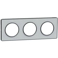 SCHNEIDER Odace Touch - PLQ Kvadrat Perle/Anth 3 Postes Horiz. Ou Vert. Entraxe 71mm (S540806KG)