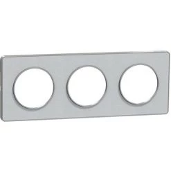 SCHNEIDER Odace Touch - PLQ Kvadrat Perle/Alu 3 Postes Horiz. Ou Vert. Entraxe 71mm (S530806KG)